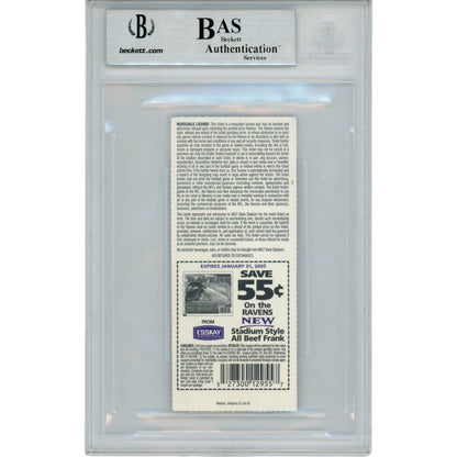 Ray Lewis Autographed Baltimore Ravens 11/21/04 Ticket Stub BAS Slabbed