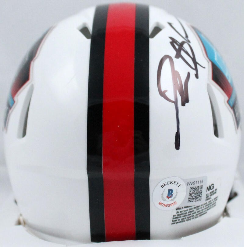 Deion Sanders Signed NFL HOF Speed Mini Helmet - Black