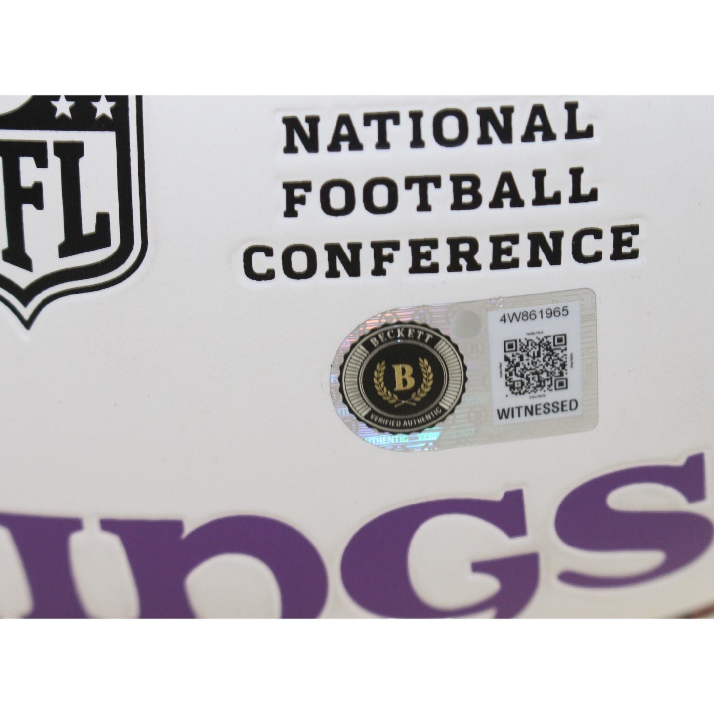 Justin Jefferson Autographed Minnesota Vikings Logo Football