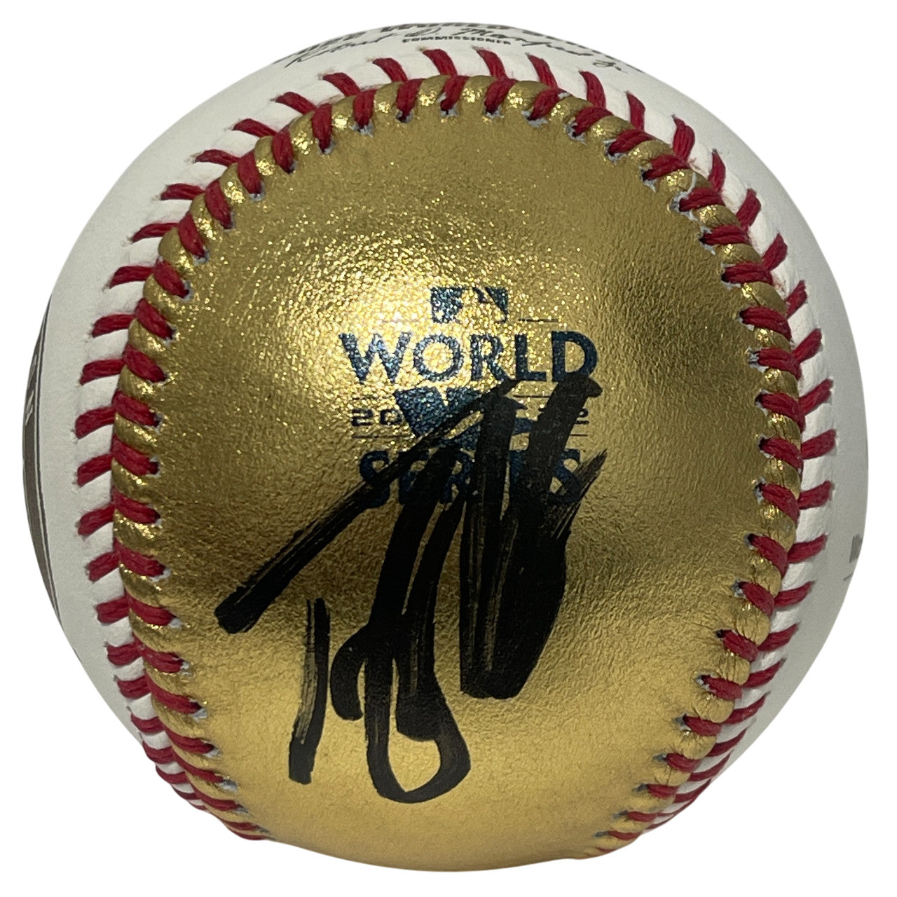 Trey Mancini Signed 2022 World Series Gold LE Baseball (Beckett BAS COA)