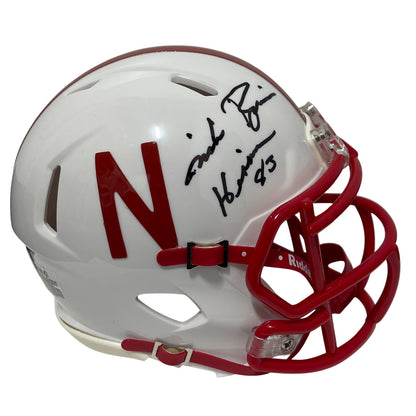Mike Rozier Signed Nebraska Cornhuskers Speed Mini Helmet (Heisman 83)