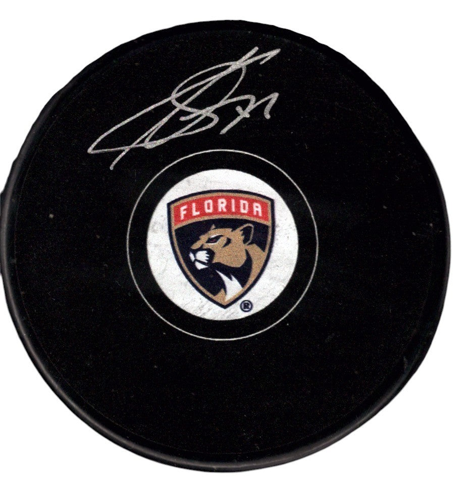 Sergei Bobrovsky Signed Florida Panthers Logo Hockey Puck