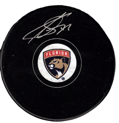 Sergei Bobrovsky Signed Florida Panthers Logo Hockey Puck