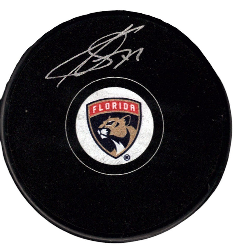 Sergei Bobrovsky Signed Florida Panthers Logo Hockey Puck