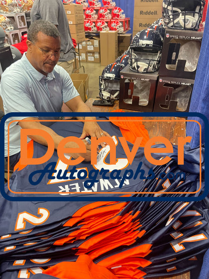 Steve Atwater Autographed Blue Pro Style Jersey (HOF Inscription)