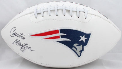 Curtis Martin Autographed New England Patriots Logo Football