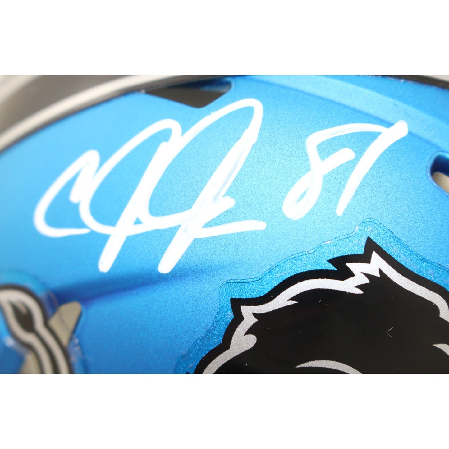 Calvin Johnson Autographed Detroit Lions 2024 Alternate Mini Helmet
