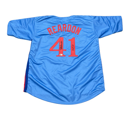 Jeff Reardon Signed Montreal Expos Custom Jersey (367 SV Inscription)