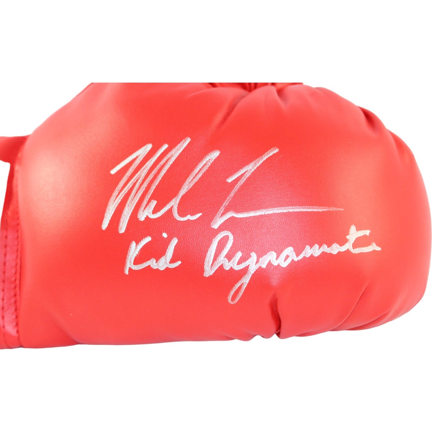Mike Tyson Signed "Kid Dynamite" Inscribed Red Boxing Glove
