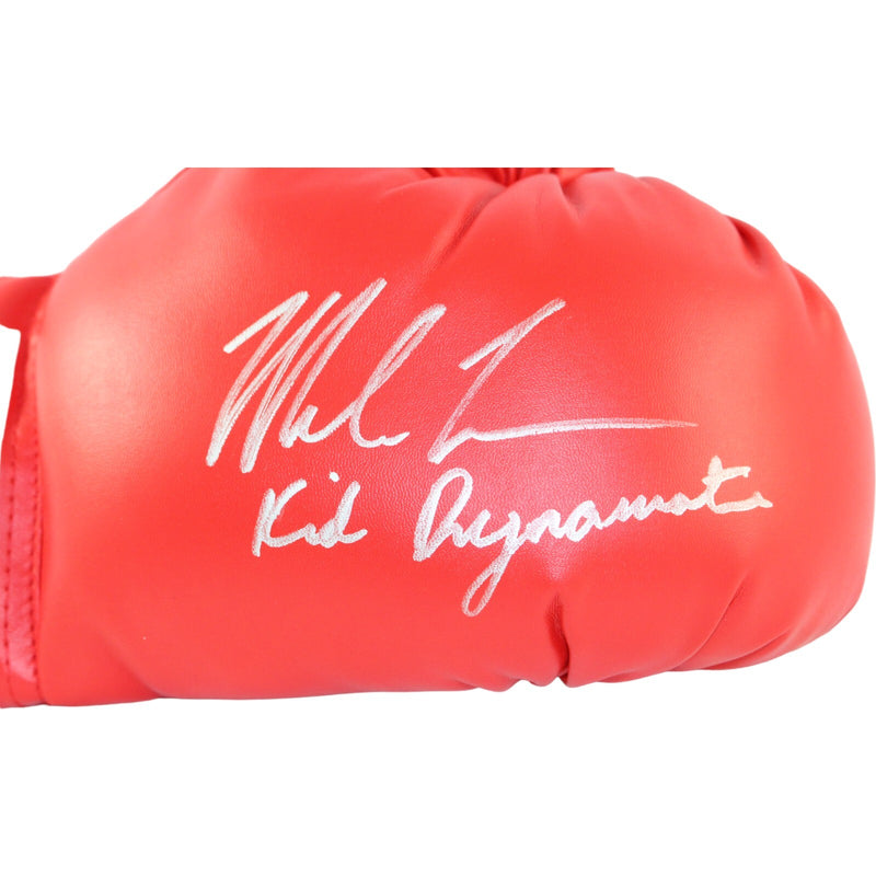 Mike Tyson Signed "Kid Dynamite" Inscribed Red Boxing Glove