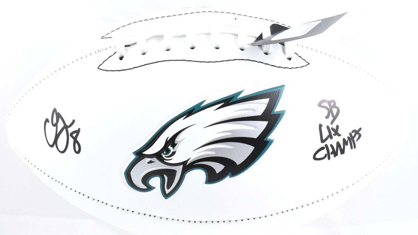 CJ Gardner-Johnson Signed Philadelphia Eagles Logo Football - SB LIX Champs