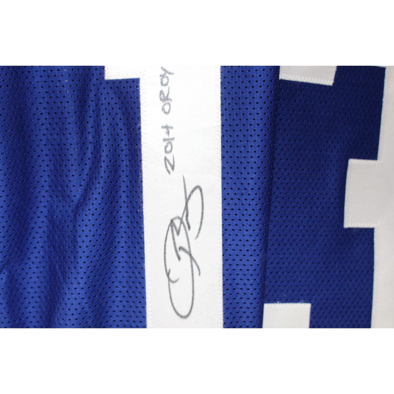 Odell Beckham Signed Pro Style Blue Jersey (2014 OROY Inscription)