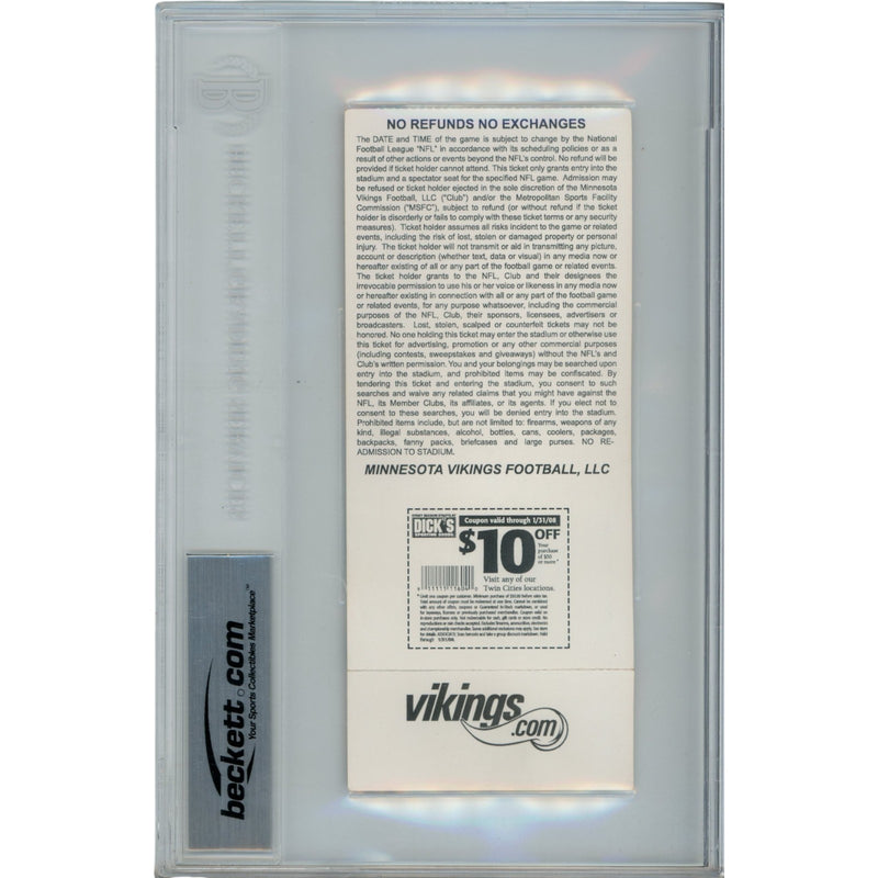 Adrian Peterson Autographed Minnesota Vikings Slabbed Ticket Stub