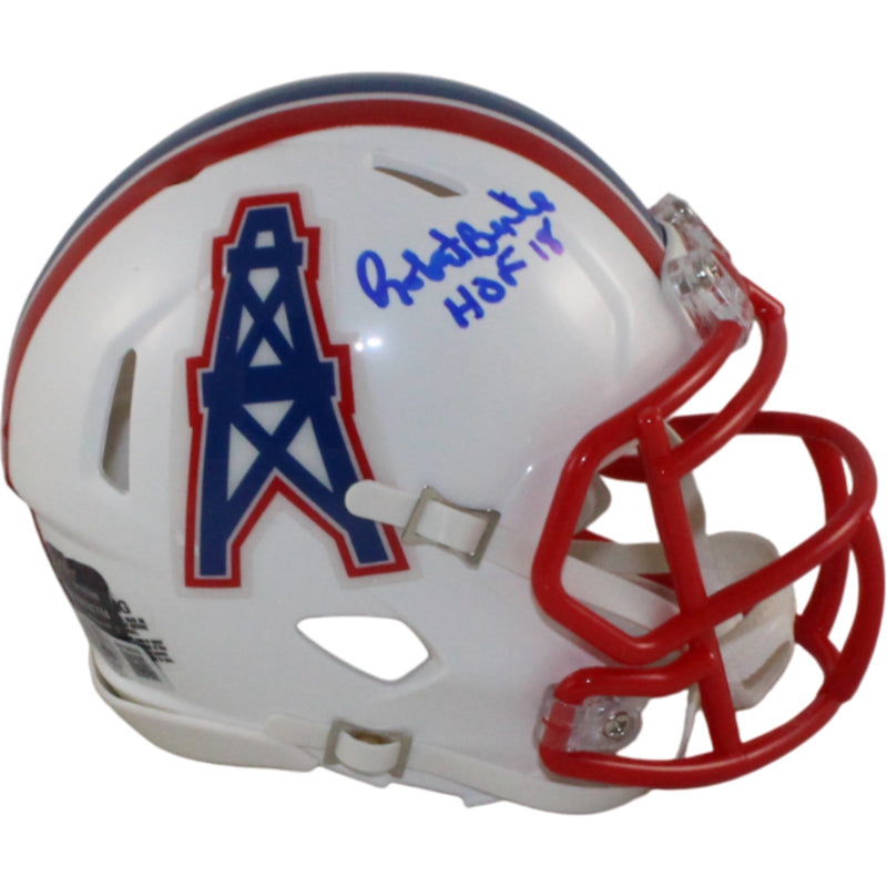 Robert Brazile Signed Houston Oilers Throwback Mini Helmet (HOF Inscription)
