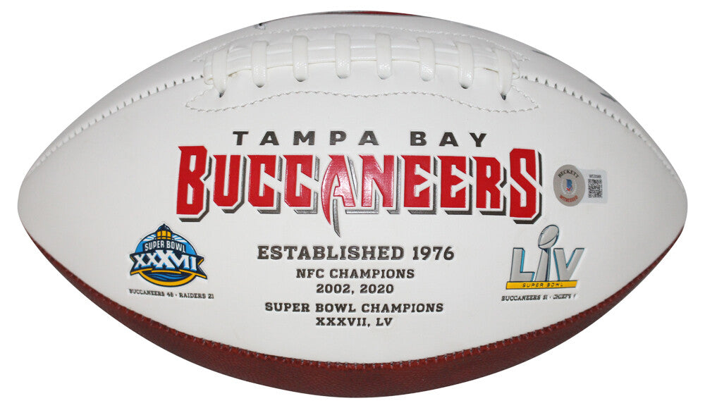 Dexter Jackson & Brad Johnson Signed Tampa Bay Buccaneers Logo Football
