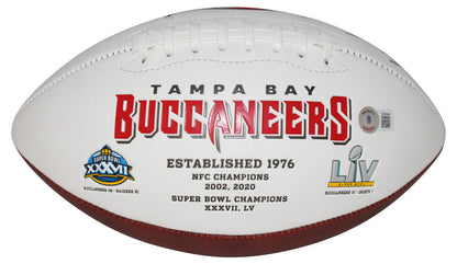 Dexter Jackson & Brad Johnson Signed Tampa Bay Buccaneers Logo Football