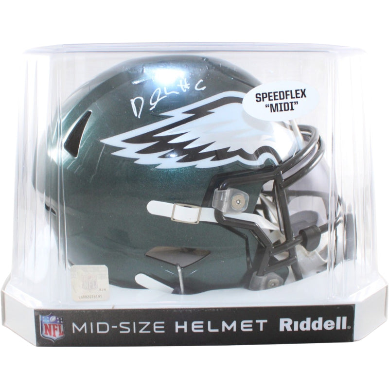 Devonta Smith Signed Philadelphia Eagles Mid-Size Helmet