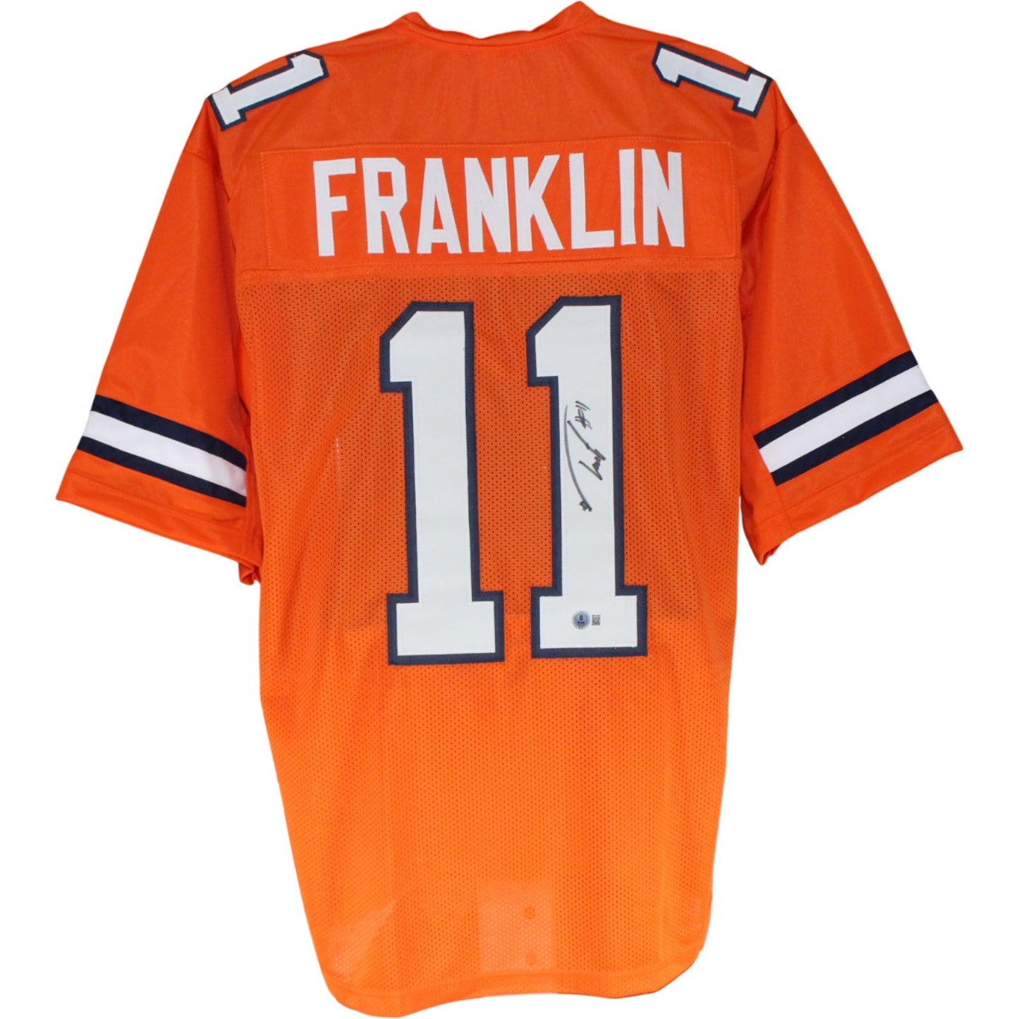 Troy Franklin Autographed Pro Style Orange Custom Jersey