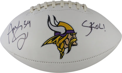 Andrew Sendejo Signed Minnesota Vikings Logo Football (SKOL Inscription)