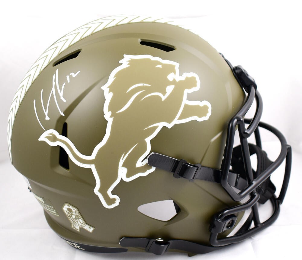 Hendon Hooker Signed Detroit Lions Full Size Salute to Service Helmet