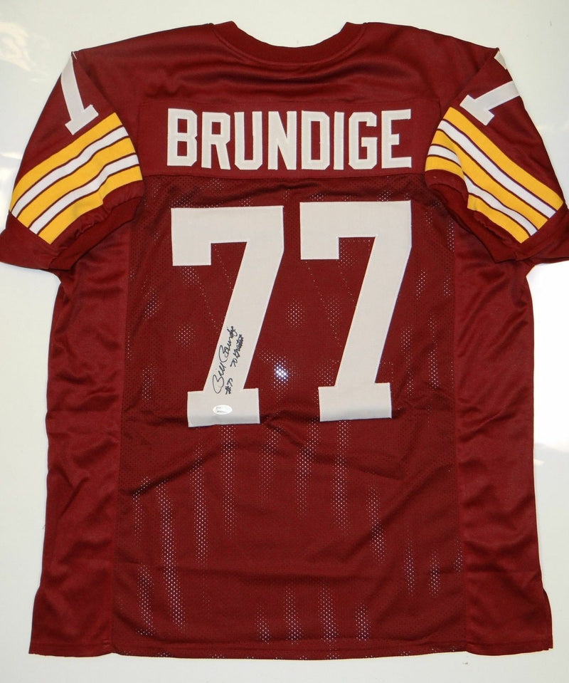 Bill Brundige Signed Washington Maroon Custom Jersey