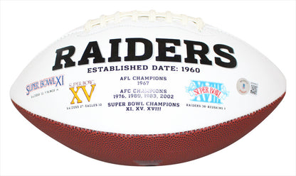 Shane Lechler Oakland Raiders Autographed White Logo Football BAS