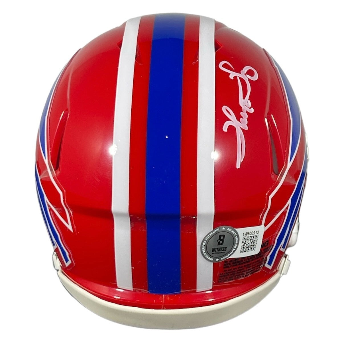 Thurman Thomas Signed Buffalo Bills Throwback Mini Helmet Beckett BAS COA