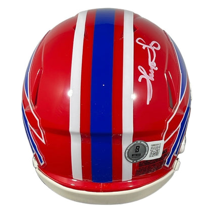 Thurman Thomas Signed Buffalo Bills Throwback Mini Helmet Beckett BAS COA