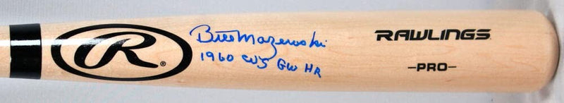 Bill Mazeroski Signed Rawlings Pro Baseball Bat Inscribed "60 WS GW HR"