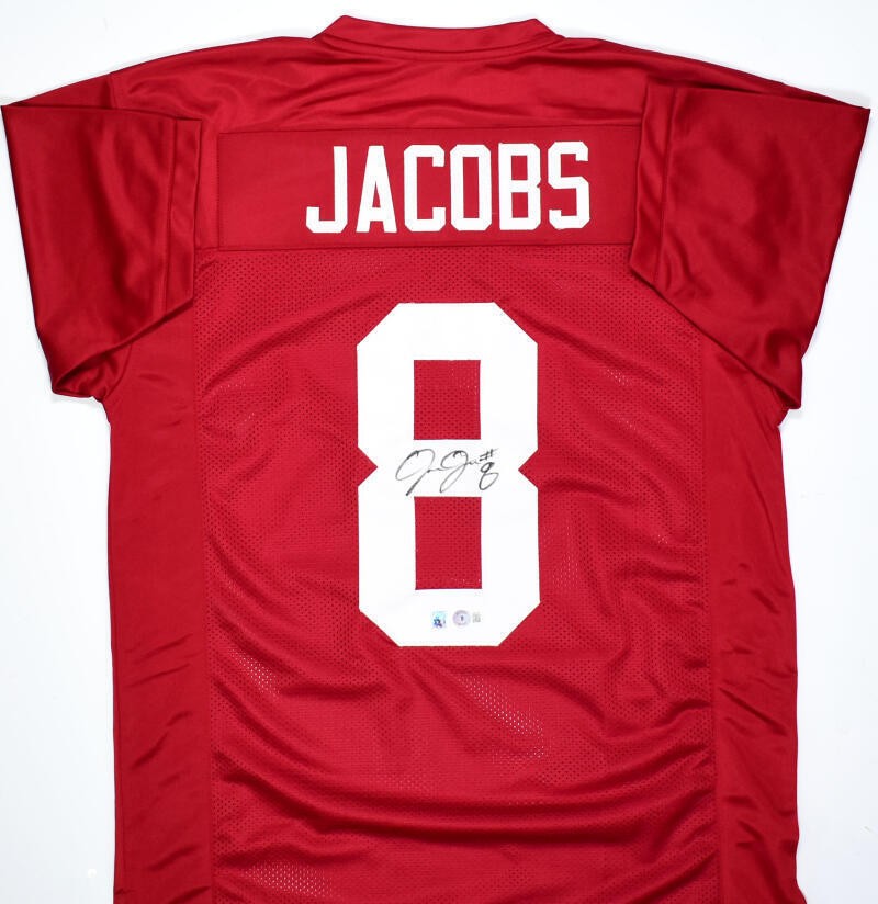 Josh Jacobs Autographed Black Custom College Style Jersey