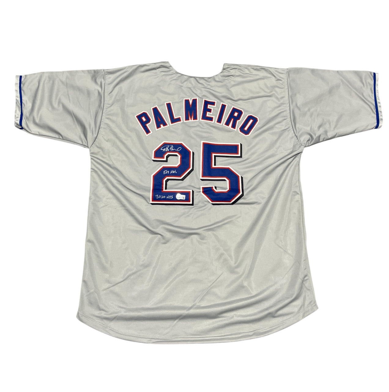 Rafael Palmeiro Signed Texas Rangers Custom Jersey (569 & 3020)