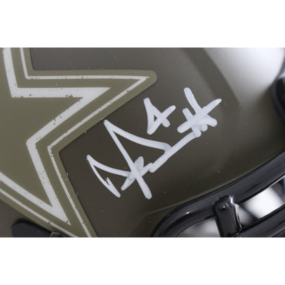 Dak Prescott Signed Dallas Cowboys 2022 Salute to Service Mini Helmet