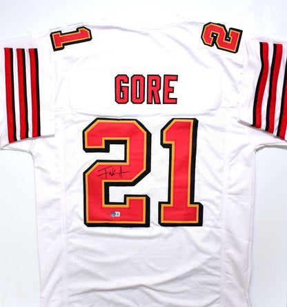 Frank Gore Autographed White Custom Jersey