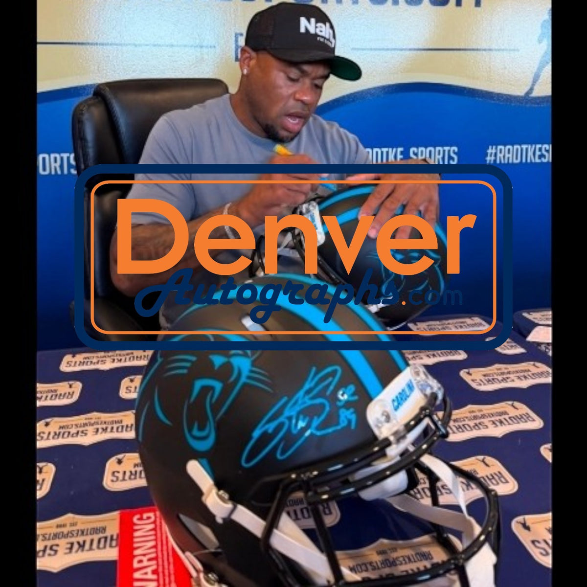 Steve Smith Signed Carolina Panthers Full Size Proline 2022 Alternate Helmet