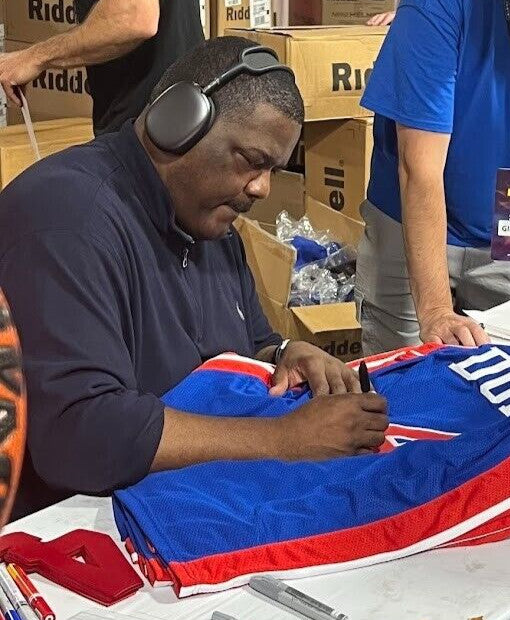 Joe Dumars Signed Detroit Pistons Custom Basketball Jersey Beckett Witness