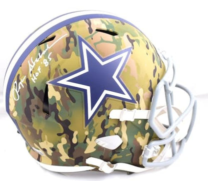 Roger Staubach Autographed Dallas Cowboys Full Size Camo Speed Helmet
