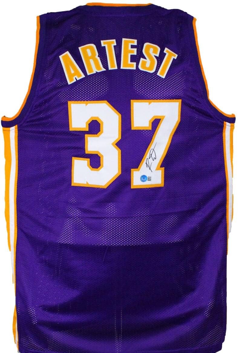Ron Artest Signed Los Angeles Purple Custom Basketball Jersey