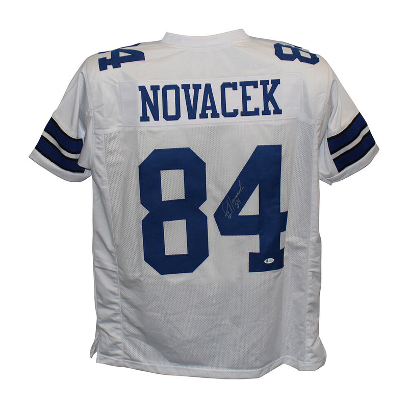 Jay Novacek Signed Dallas Cowboys Custom White Jersey (Beckett COA)