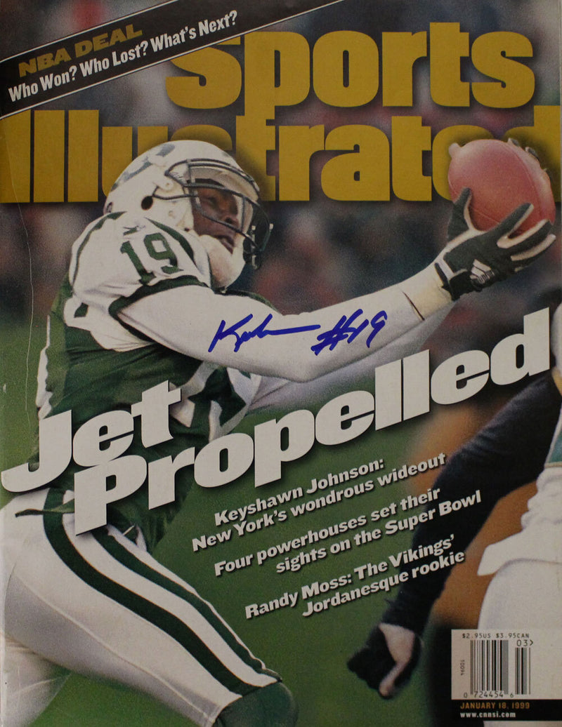 Keyshawn Johnson Signed New York Jets Sports Illustrated Magazine JSA