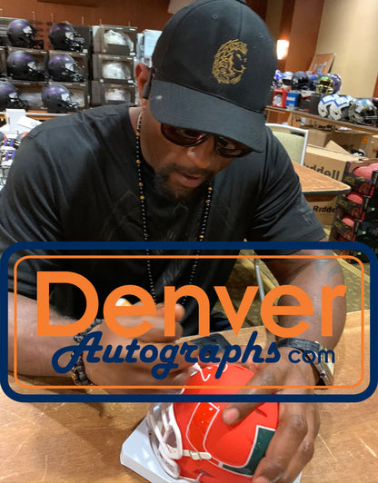 Ray Lewis Autographed Miami Hurricanes AMP Mini Helmet