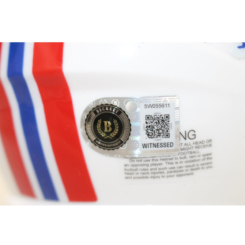 AJ Brown Signed New England Patriots Throwback Mini Helmet