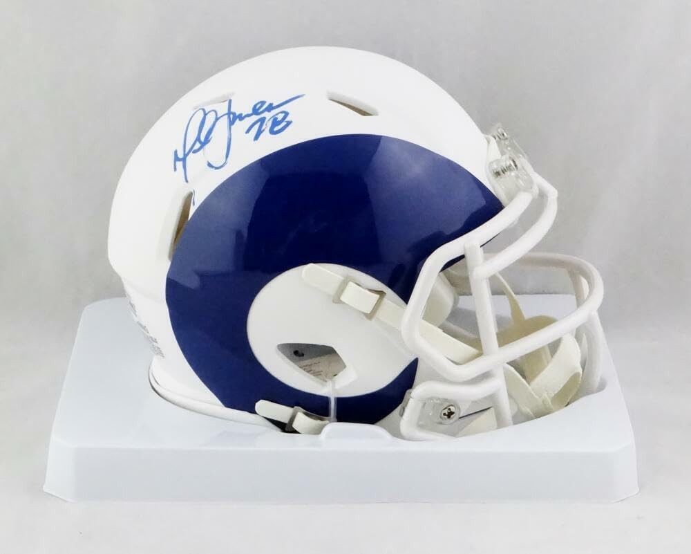Marshall Faulk Signed Los Angeles Rams AMP Speed Mini Helmet