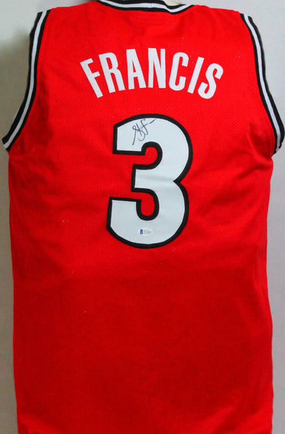 Steve Francis Autographed Red College Style Custom Jersey