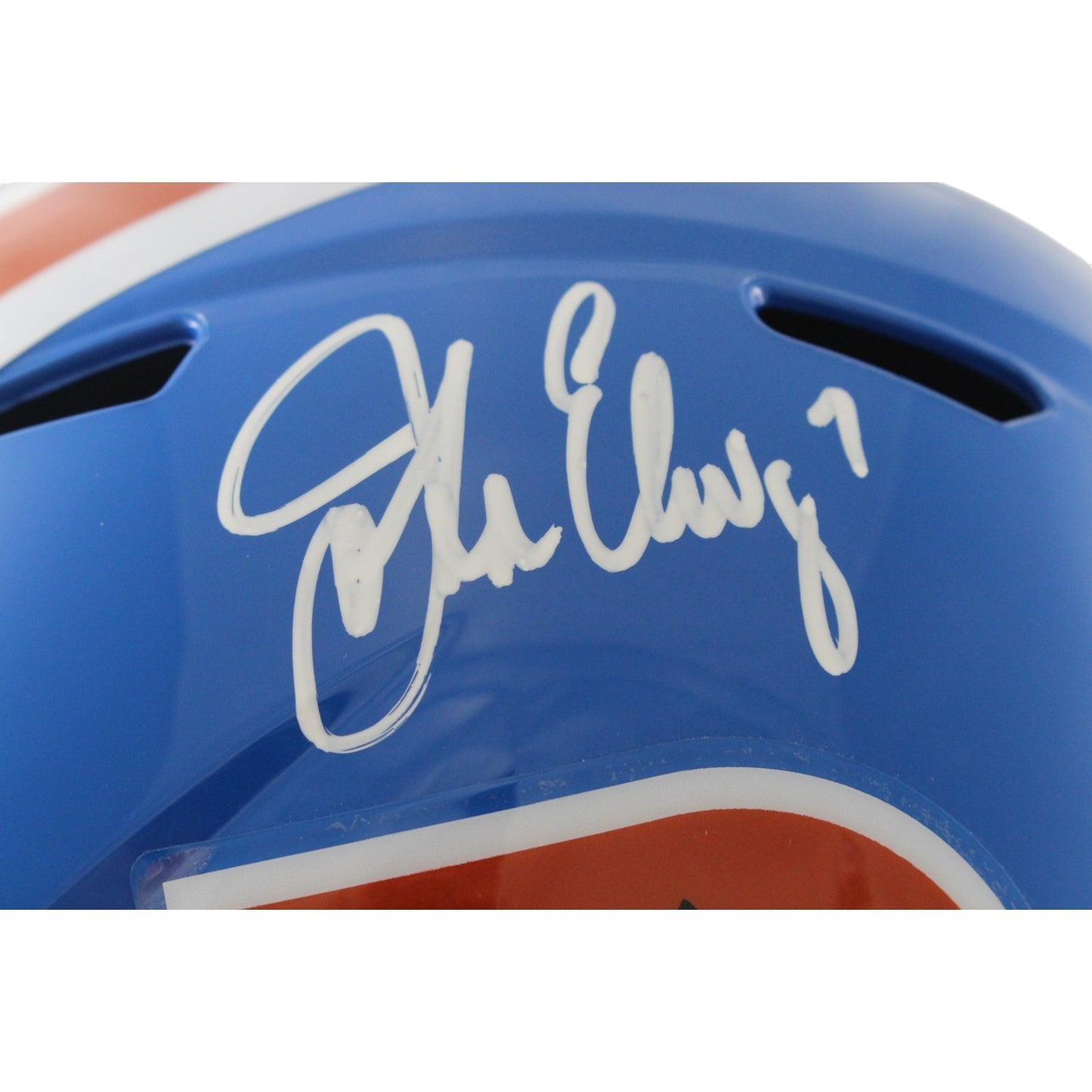 John Elway Signed Denver Broncos Full Size Throwback Replica Helmet