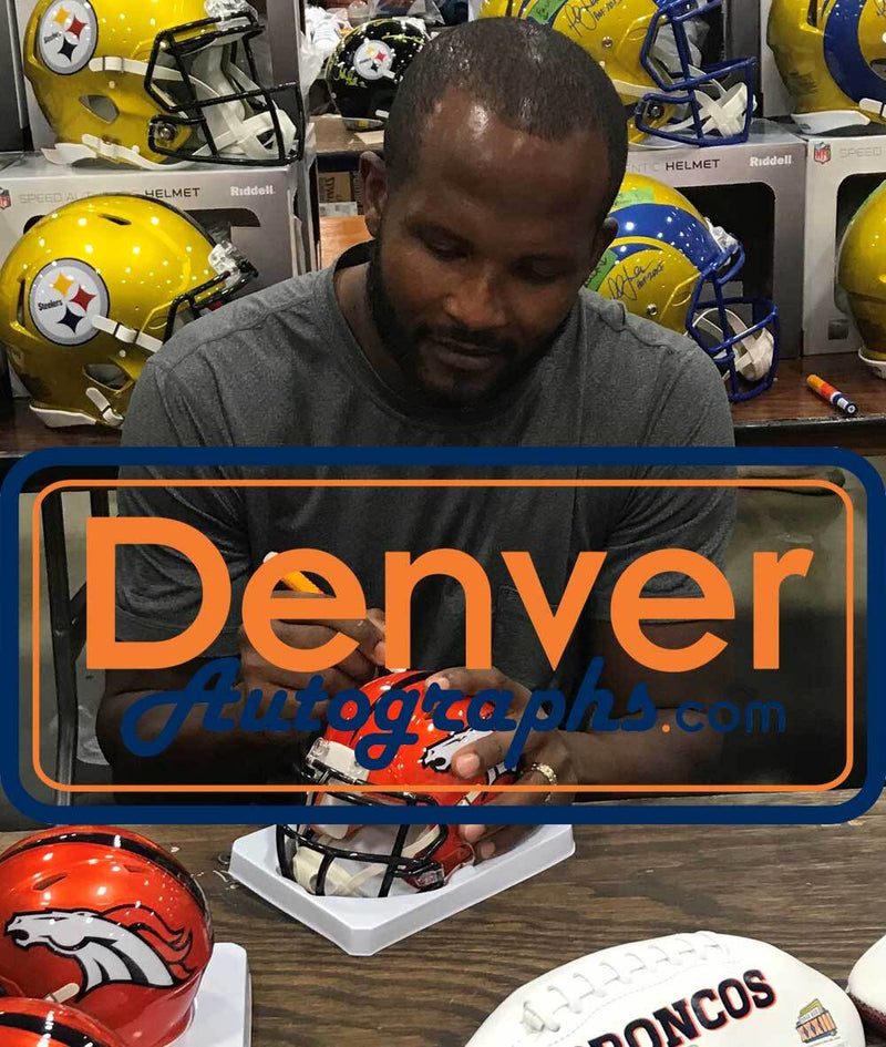 Champ Bailey Signed Denver Broncos Riddell Flash Alternate Mini Helmet Beckett