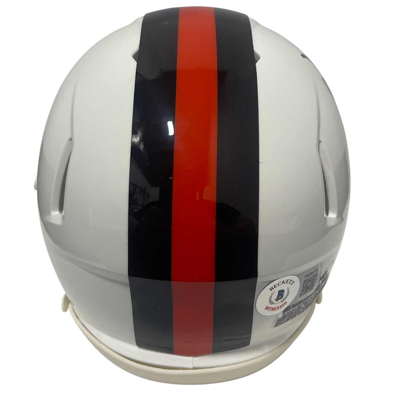 David Njoku Cleveland Browns Signed Alternate White Mini Helmet (BAS COA)