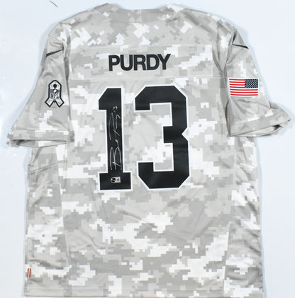 Brock Purdy Signed San Francisco 49ers Salute to Service Nike Jersey