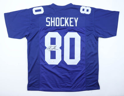 Jeremy Shockey Signed New York Giants Blue Custom Jersey