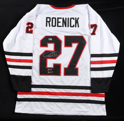 Jeremy Roenick Signed Chicago Blackhawks White Custom Jersey "HOF 24"