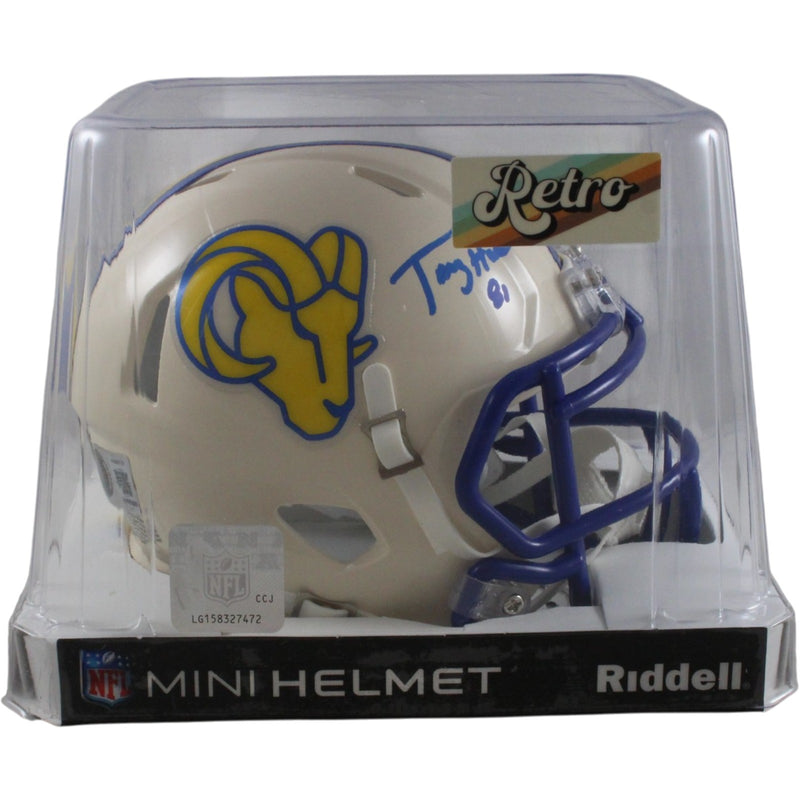 Torry Holt Signed Los Angeles Rams Retro Mini Helmet